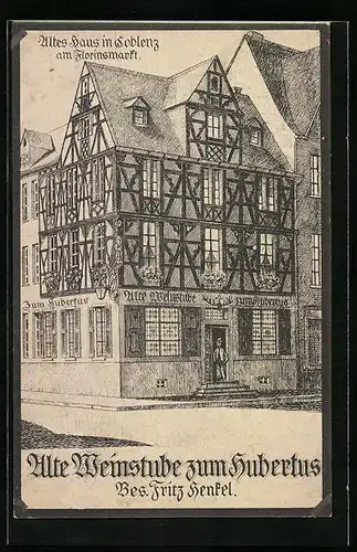AK Koblenz, Alte Weinstube zum Hubertus, Bes.: Fritz Henkel