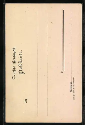 Lithographie Heiligenstadt, Ortspartie mit Kirche