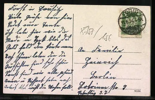 AK Forst i. L., Bismarckplatz mit Statue