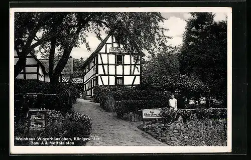 AK Königswinter, Gasthaus Weinhaus Winzerhäuschen