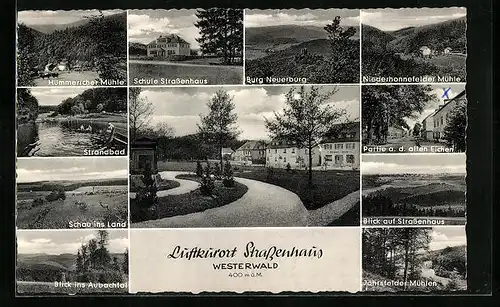 AK Strassenhaus /Westerwald, Hümmericher Mühle, Niederhonnefelder Mühle, Jahrsfelder Mühlen