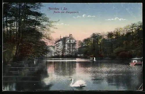 AK Zwickau /Sa., Partie am Langenteich