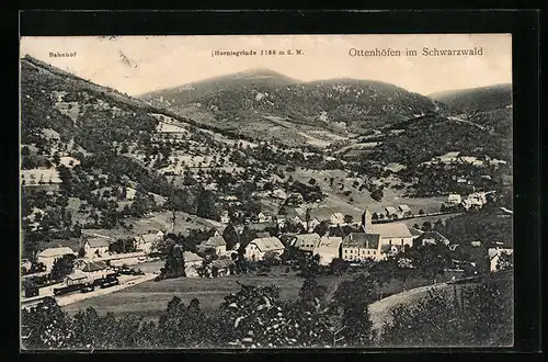 AK Ottenhöfen /Schwarzw., Ortsansicht mit Hornisgrinde