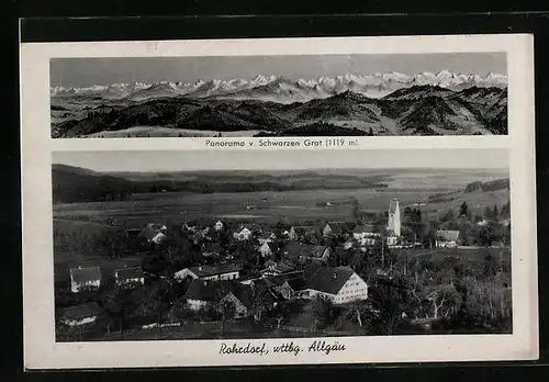 AK Rohrdorf /Württ., Panorama vom Schwarzen Grat, Gesamtansicht aus der Vogelschau