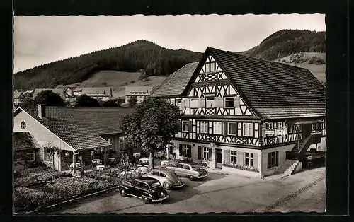AK Schenkenzell /Schwarzw., Gasthaus und Pension zur Sonne aus der Vogelschau