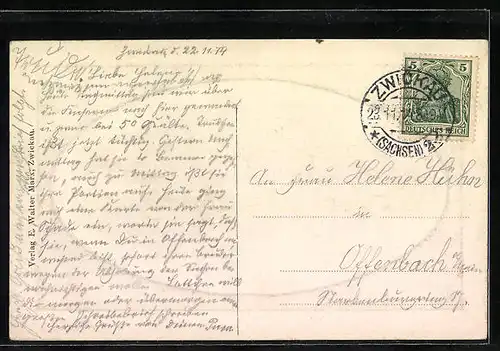 Passepartout-AK Zwickau /Sa., Partie am Schwanenschloss