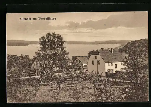 AK Altenhof /Werbellinsee, Ortsansicht mit Seeblick