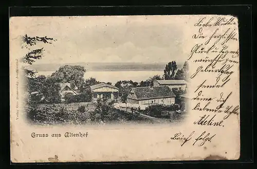 AK Altenhof, Ortsansicht aus der Vogelschau mit Wasserblick