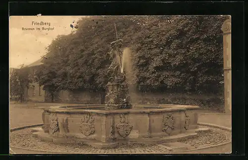 AK Friedberg /Hessen, Brunnen im Burghof