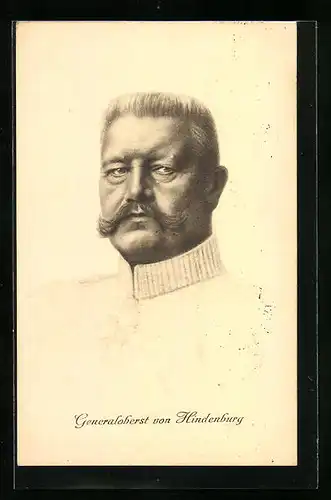 Künstler-AK Portrait vom Generaloberst Paul von Hindenburg