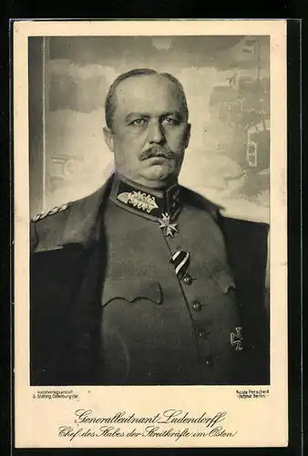 AK Generalleutnant Erich Ludendorff in Uniform