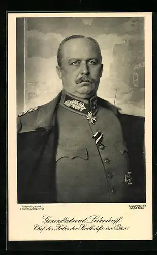 AK Generalleutnant Erich Ludendorff in Uniform