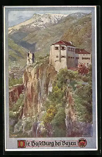 Künstler-AK E.F. Hofecker: AK Deutscher Schulverein Nr. 334: Die Haselburg bei Bozen