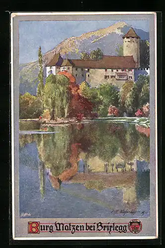 Künstler-AK E.F. Hofecker: AK Deutscher Schulverein Nr. 338: Burg Matzen bei Brixlegg