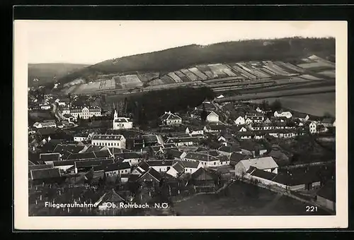 AK Ober-Rohrbach, Fliegeraufnahme des Ortes