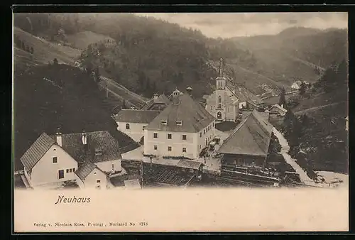 AK Neuhaus, Ortsansicht aus der Vogelschau