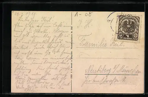 AK Kirchdorf, Teilansicht mit dem Warscheneck, Pyhrnbahn