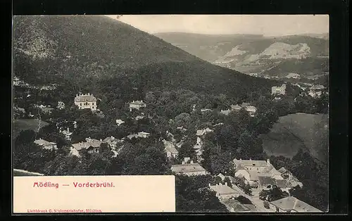 AK Mödling-Vorderbrühl, Teilansicht aus der Vogelschau