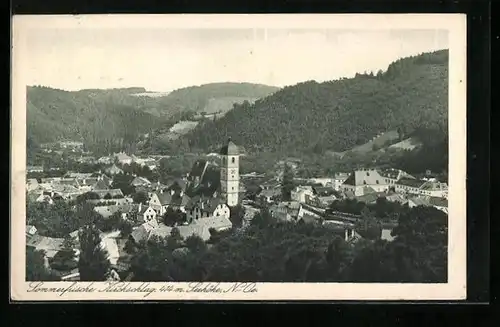 AK Kirchschlag, Teilansicht mit Bergblick