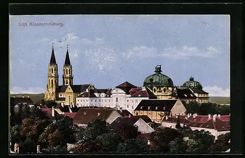 AK Klosterneuburg, Ortsansicht mit Stift