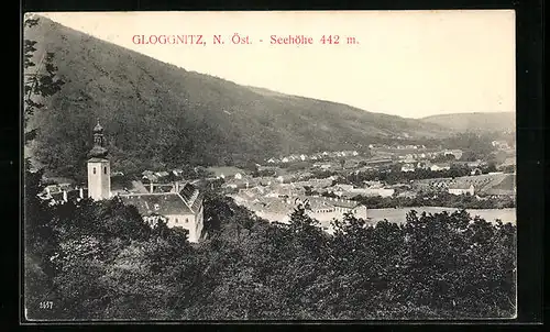 AK Gloggnitz, Ortsansicht aus der Vogelschau