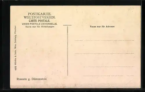 AK Rossatz, Ortsansicht gegen Dürrenstein