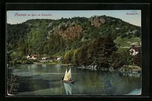 AK Thunau bei Gars, Kamppartie mit Segelboot