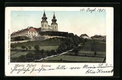 AK Maria Taferl, Bussweg aus der Vogelschau