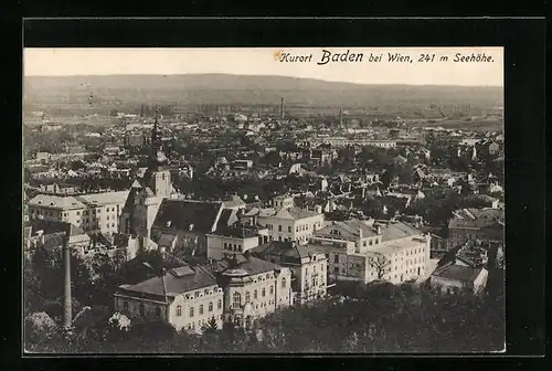 AK Baden bei Wien, Teilansicht von oben