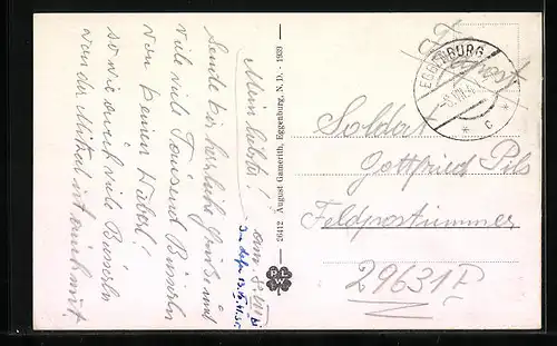 AK Eggenburg, Teilansicht hinter einer Brücke