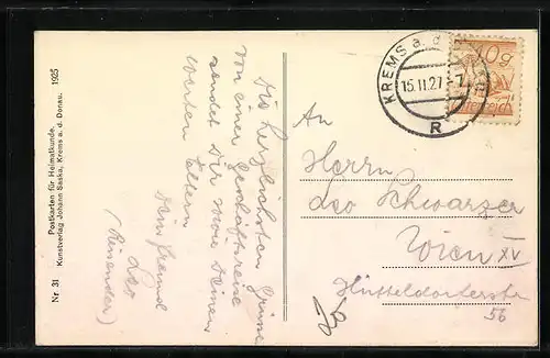 AK Krems /Donau, Teilansicht mit Blick auf Berge