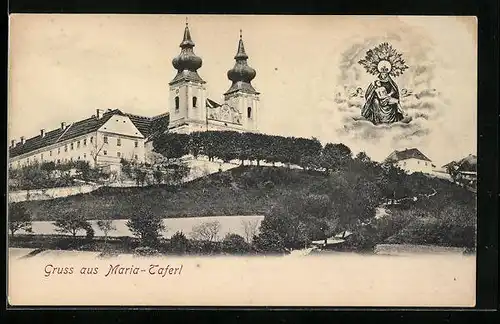 AK Maria-Taferl, Wallfahrtskirche mit schwebender Madonna