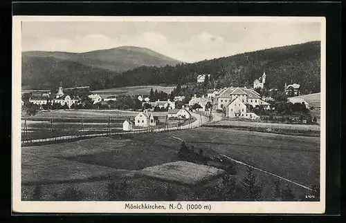 AK Mönichkirchen, Ortsansicht mit Landstrasse