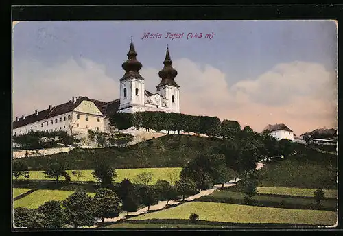 AK Maria-Taferl, Wallfahrtskirche mit Weg