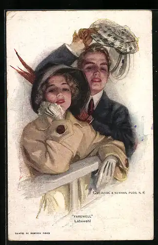 Künstler-AK Harrison Fisher: Farewell - Lebewohl