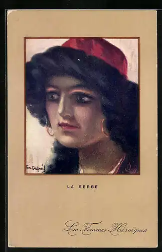 Künstler-AK Em. Dupuis: La Serbe - Junge Frau mit Ohrringen