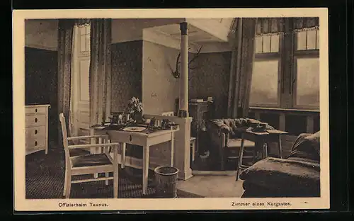 AK Falkenstein, Offizierheim Taunus, Zimmer eines Kurgastes