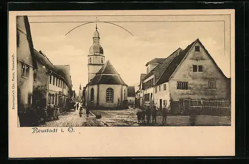 AK Neustadt i. O., Ortsansicht mit Kirche