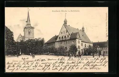 AK Sömmerda, Bonifacie Kirche und Rathaus