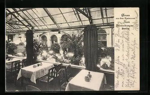 AK Berlin, Restaurant zum Heidelberger, Innenansicht