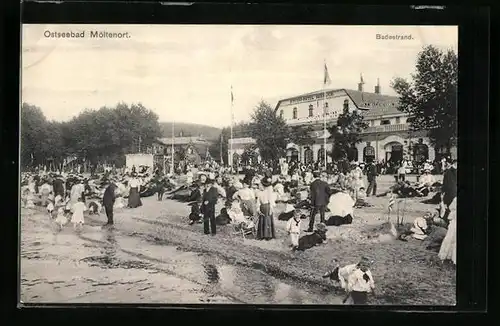 AK Möltenort, Strand-Hotel Seeblick vom Badestrand aus