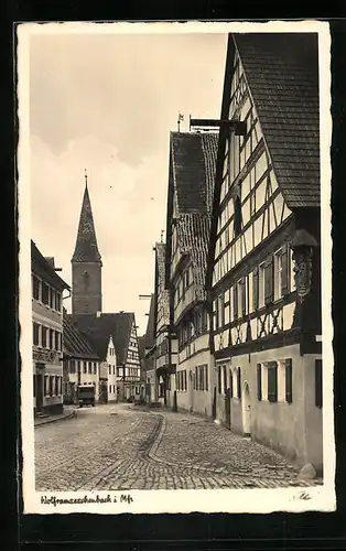 AK Wolframseschenbach /Mittelfranken, Strassenpartie mit Fachwerkhäusern