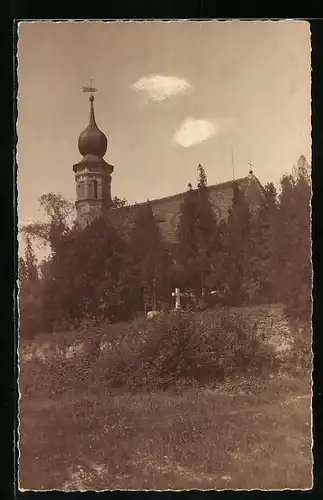 Foto-AK Dresden-Hosterwitz, Kirche Maria am Wasser