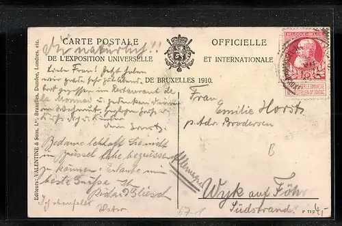 AK Bruxelles, Exposition 1910, Vue de la Facade Principale