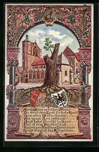 Künstler-AK Braunschweig, Ansicht vom Dom