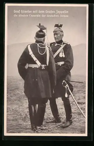 AK Graf Häseler mit dem Grafen Zeppelin, die ältesten Generäle der deutschen Armee