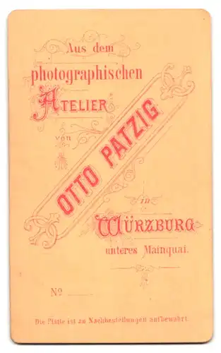Fotografie Otto Patzig, Würzburg, Junger Herr im Anzug mit Bart