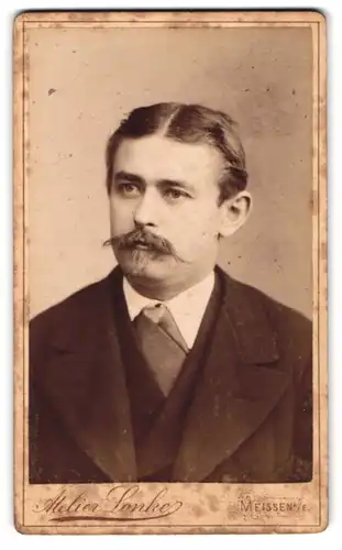 Fotografie Oswald Lanke, Meissen a. E., Turnplatz, Herr im Anzug mit Bart im Portrait