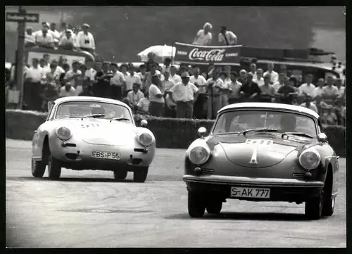 Fotografie Seufert, Waiblingen, Ansicht Nürnberg, Auto Porsche 356 GT & 356B beim ADAC Rennen auf dem Norisring 1963