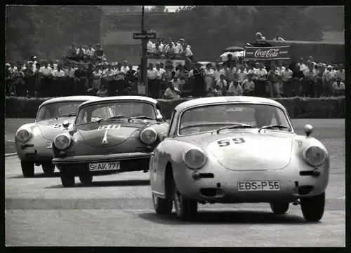 Fotografie Seufert, Waiblingen, Ansicht Nürnberg, Porsche 356B & 356 GT, Rennwagen beim ADAC Norisring Rennen 1963